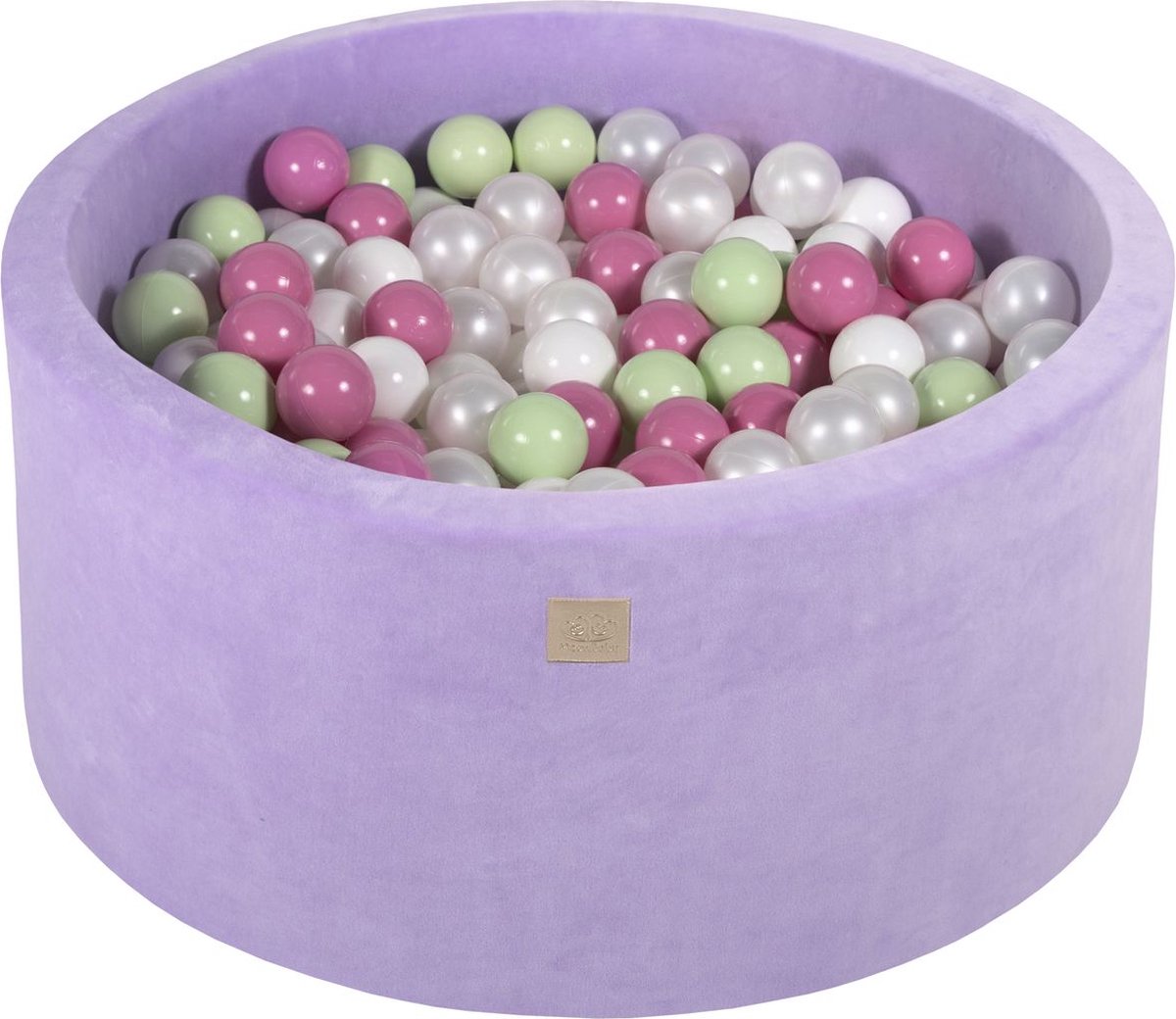Ronde ballenbak VELVET 90x40 - Violet incl 300 ballen - Licht Roze, Wit, Licht Groen, Wit Pearl | Ballenbakje.nl